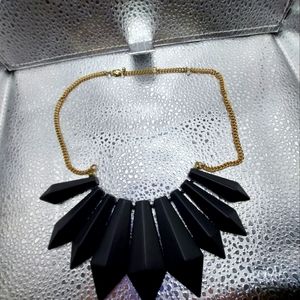 Statement Necklace w/Spear Shape Wood Planks. Attractive&Unique, possibly J.Crew